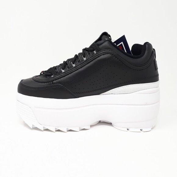 NEW Fila Disruptor 2 Wedge Platform Shoe Sneaker Chunky Retro Black Womens Sizes - Picture 2 of 13